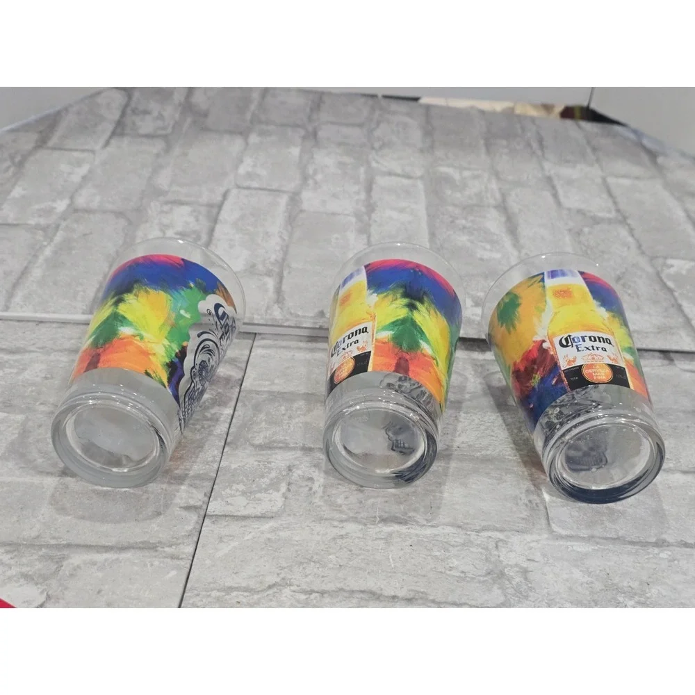Corona Extra Cerveza Mexican Day Of The Dead Sugar Skull Pint Glasses (Set of 3)